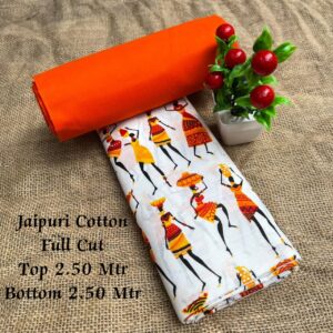 Jaipur Cotton Material (Orange)