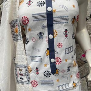 Premium Churidar Material (White 3)