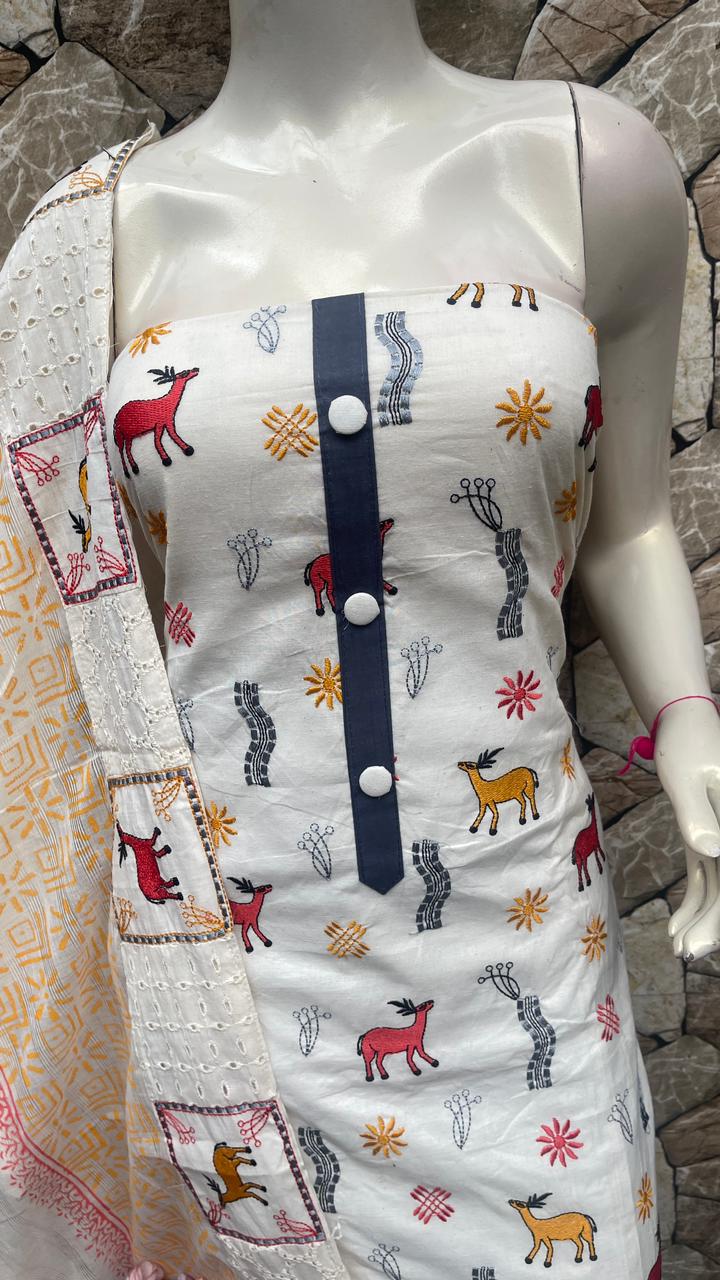 Premium Churidar Material (White 2)