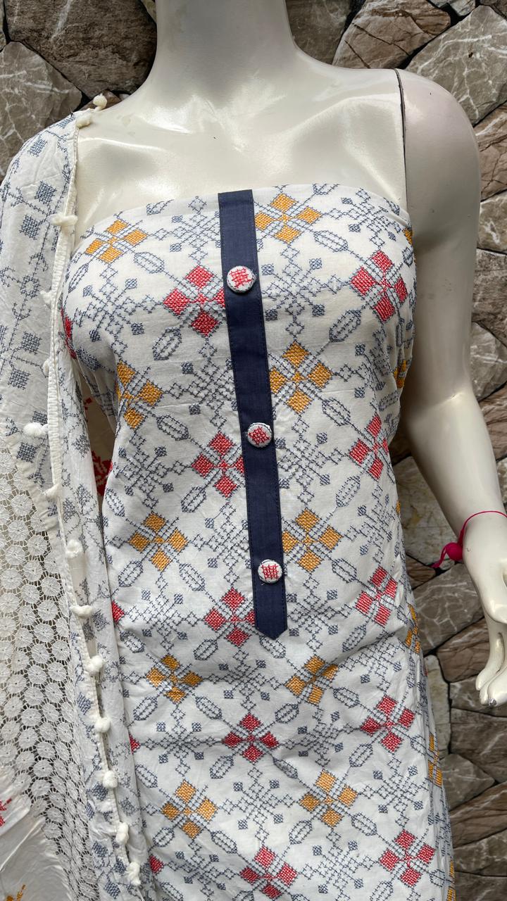 Premium Churidar Material (White 1)